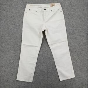 NEW Talbots Signature Crop White Cotton Stretch Straight Leg Jeans Size 10